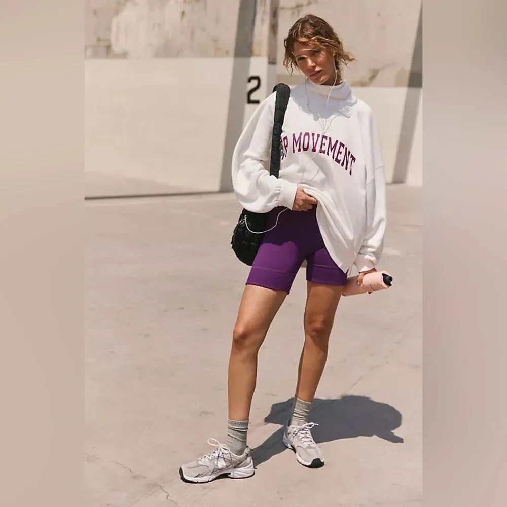 Free People Movement Victory Biker Shorts Mulberry Size Small